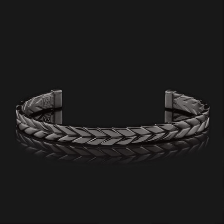 Woven Cuff Bracelet // Black Gold