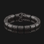 Pixel Black Leather Bracelet // Black Gold + Black (X-Small)