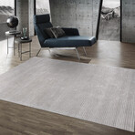 Pasargad Home Transitions Collection // Tufted Silk + Wool Area Rug // Silver (2'7" x 8'0")
