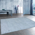 Pasargad Home Transitions Collection // Tufted Silk + Wool Area Rug // Blue (5'0" x 8'0")