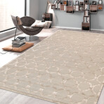 Pasargad Home Transitions Collection // Tufted Silk + Wool Area Rug // Beige // 12'0" x 15'0"