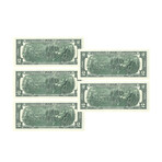 1995 $2 U.S. Federal Reserve Notes // Set of 5 Sequential Serial Numbers // Choice Crisp Uncirculated