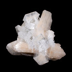 Complex 3-Crystal Cluster of Stilbite, Apophyllite & Chalcedony