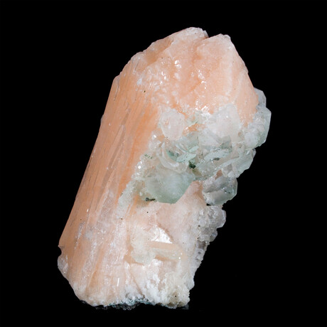 Bright Pink-Peach Stilbite with Chlorite Apophyllite