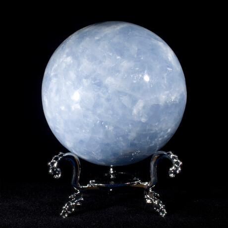 Sky Blue Calcite Sphere + Display Stand // Medium