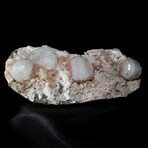 Cubic Crystals of Apophyllite on Pink Chalcedony