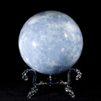 Sky Blue Calcite Sphere + Display Stand // Medium