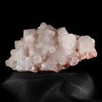 Clear Apophyllite Crystals on Translucent Pink Chalcedony