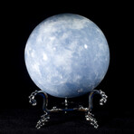 Sky Blue Calcite Sphere + Display Stand // Medium