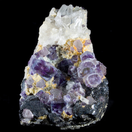 Color-zoned Purple Fluorite & Quartz Miniature