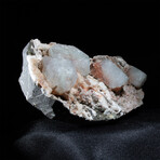 Cubic Crystals of Apophyllite on Pink Chalcedony