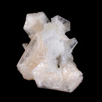 Complex 3-Crystal Cluster of Stilbite, Apophyllite & Chalcedony