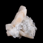 Complex 3-Crystal Cluster of Stilbite, Apophyllite & Chalcedony