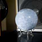 Sky Blue Calcite Sphere + Display Stand // Medium