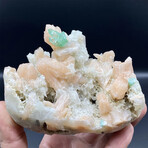 Electric Green Apophyllite on an Island of Stilbite & Chalcedony