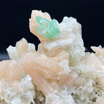 Electric Green Apophyllite on an Island of Stilbite & Chalcedony