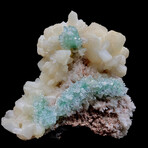 Gemmy Ridge of Green Apophyllite with Stilbite on Heulandite