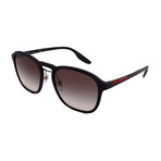 Prada Sport // Men;s Square PS02SS DG00A7 Non-Polarized Sunglasses // Black Rubber + Gray Gradient