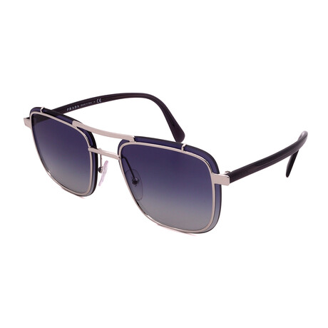Men's PR59US-1BC8Z1 Square Sunglasses // Silver + Blue Gradient