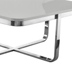 Krista Coffee Table (Light Gray + Chrome)