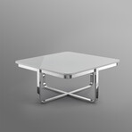 Krista Coffee Table (Light Gray + Chrome)