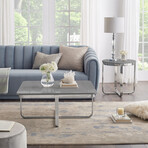 Krista Coffee Table (Light Gray + Chrome)