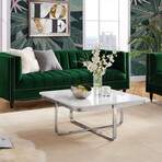 Krista Coffee Table (Light Gray + Chrome)