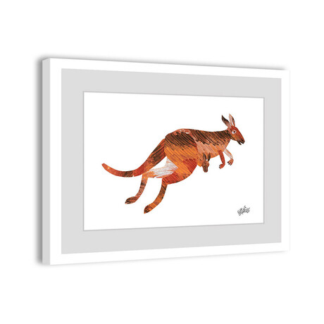 ABC Kangaroo Framed Painting Print (8"H x 12"W x 1.5"D)
