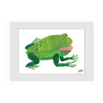 Green Frog Framed Painting Print (8"H x 12"W x 1.5"D)
