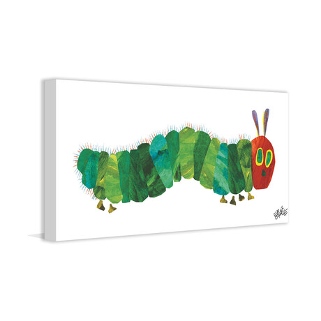 Happy Caterpillar Painting Print on Wrapped Canvas (6"H x 12"W x 1.5"D)