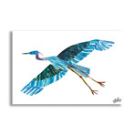 Blue Heron Painting Print on Wrapped Canvas (8"H x 12"W x 1.5"D)