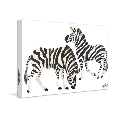 Zebras Painting Print on Wrapped Canvas (8"H x 12"W x 1.5"D)