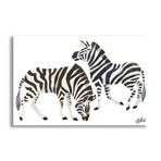 Zebras Painting Print on Wrapped Canvas (8"H x 12"W x 1.5"D)