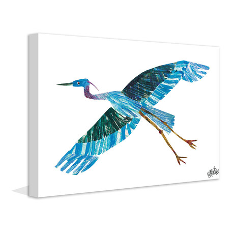 Blue Heron Painting Print on Wrapped Canvas (8"H x 12"W x 1.5"D)