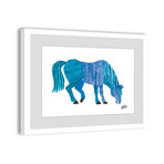 Blue Horse Framed Painting Print (8"H x 12"W x 1.5"D)