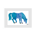 Blue Horse Framed Painting Print (8"H x 12"W x 1.5"D)