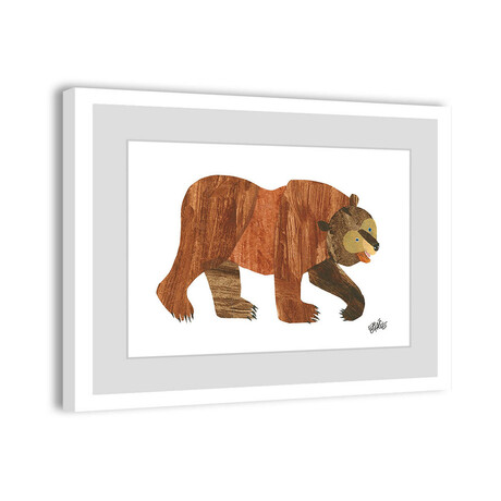 Brown Bear Framed Painting Print (8"H x 12"W x 1.5"D)
