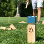 Kubb Premium Rubberwood Set // Blue