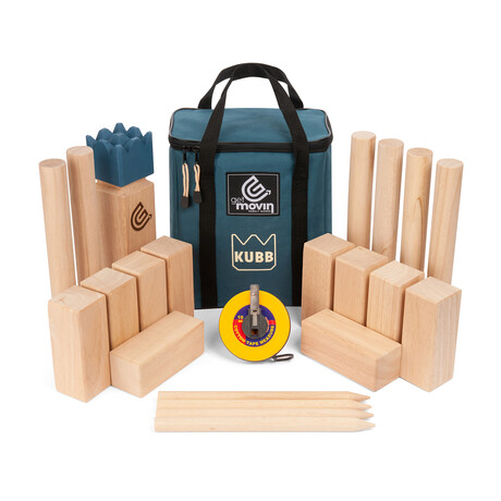 Kubb Premium Rubberwood Set // Blue