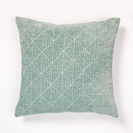 Logan Reversible Geometric Chenille Pillow // 18" X 18" (Spanish Villa)