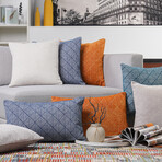 Logan Reversible Geometric Chenille Pillow // 18" X 18" (Spanish Villa)