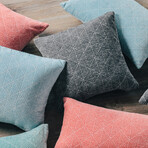 Logan Reversible Geometric Chenille Pillow // 18" X 18" (Spanish Villa)