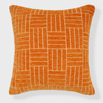 Oberon Staggered Stripe Woven Chenille Pillow // 18" X 18" (Spanish Villa)