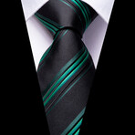 Russel Silk Tie // Black + Green