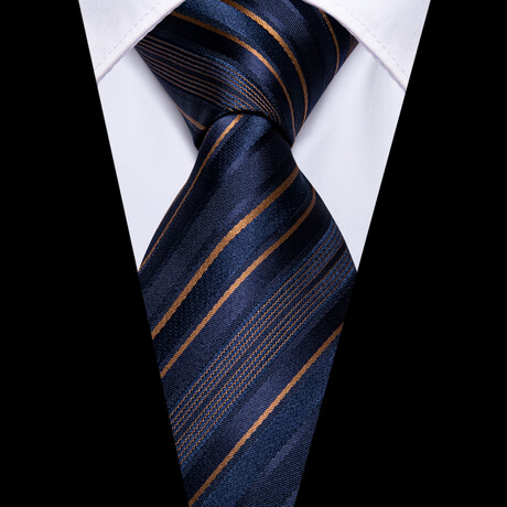 Buddy Handmade Silk Tie // Navy + Gold