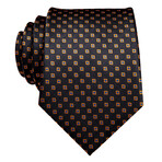 Newton Silk Tie // Black + Orange + Blue