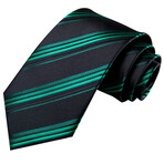 Russel Silk Tie // Black + Green