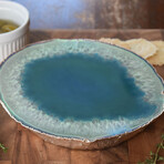 Large Thick Luxury Agate Trivet // Silver Trim (Natural Agate)