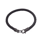 Leather + Stainless Steel Bracelet // Black