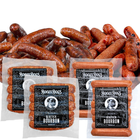 Bourbon Bratwurst & Hot Dog Combo // Pack of 4 // 4 lb